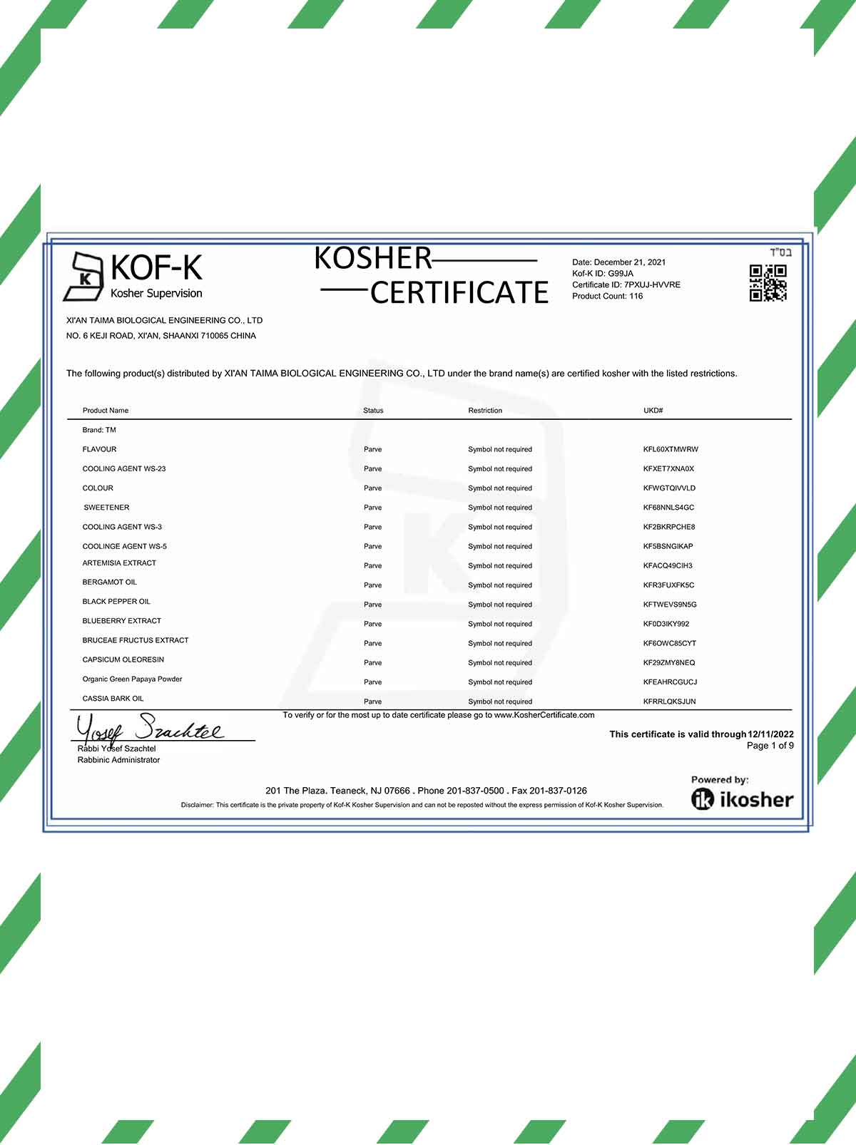 certificate