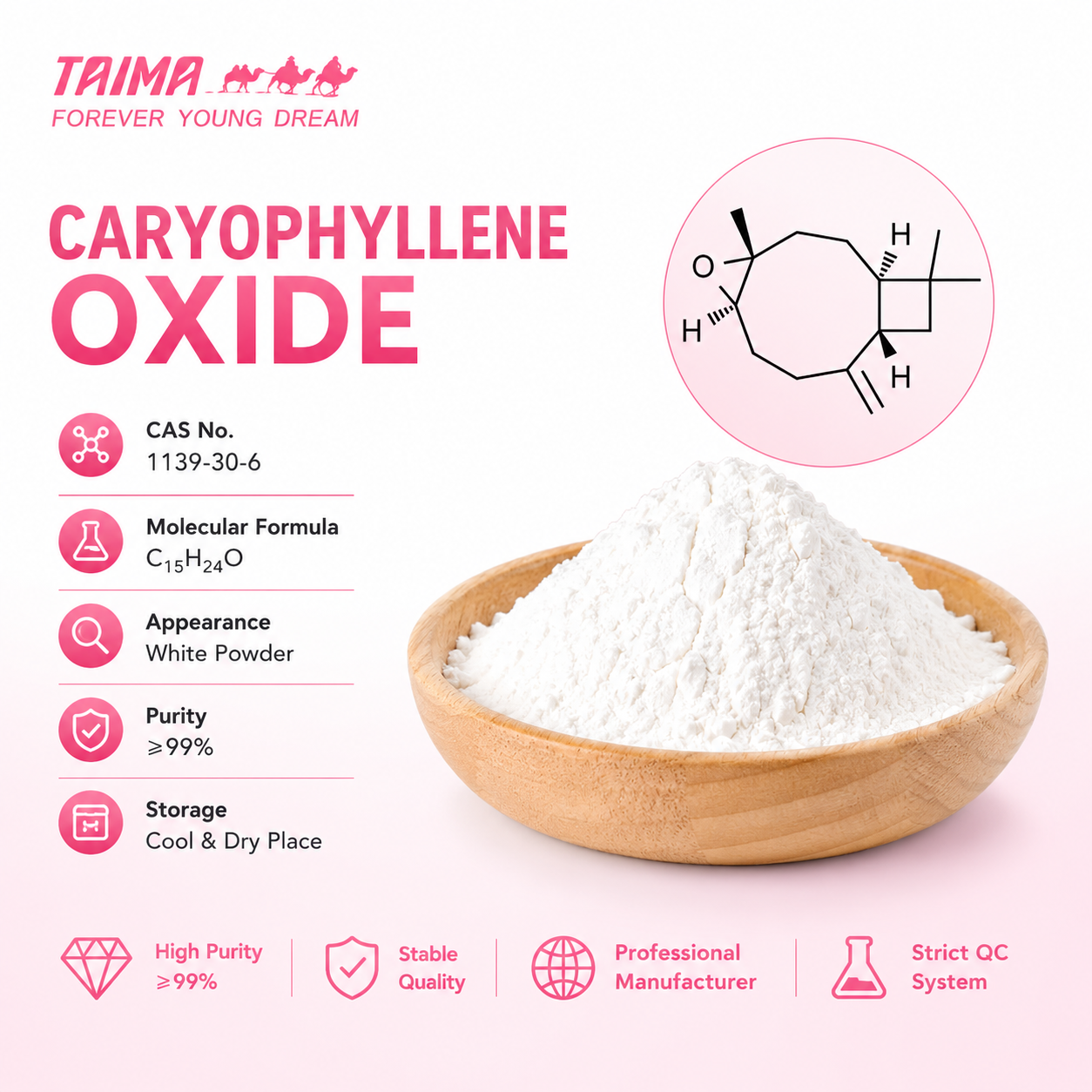 Premium Caryophyllene Oxide &ge;98% Purity | Industrial Grade for Flavors & Cosmetics | XIAN TAIMA