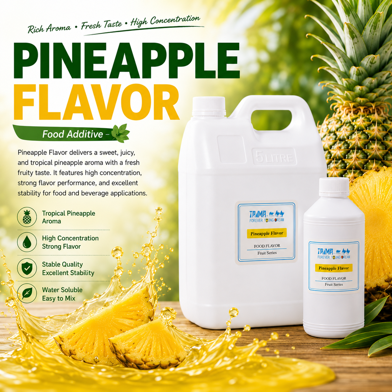Premium Pineapple Flavor for Beverage, Candy & Bakery | High Concentration Pineapple Flavoring | XIAN TAIMA